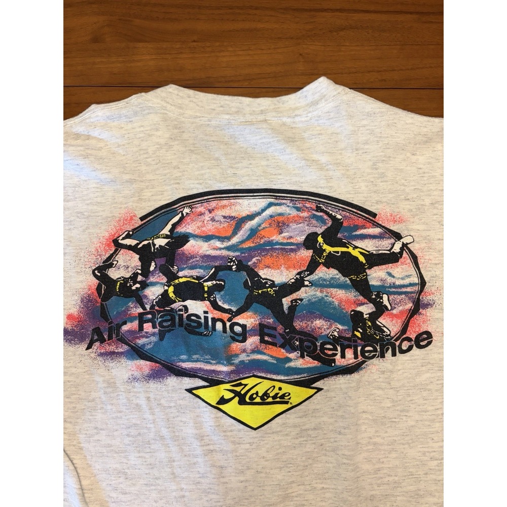 Vintage Hobie Skydiving T Shirt Mens XL Surfing Beach Made USA 80s Single Stitch